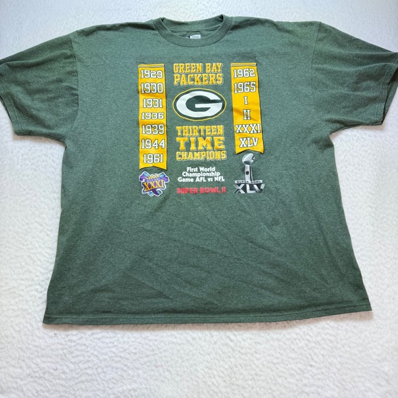 NFL Team Apparel mens 2XL shirt Green Bay Packers Champions‎ Graphic - Picture 1 of 7